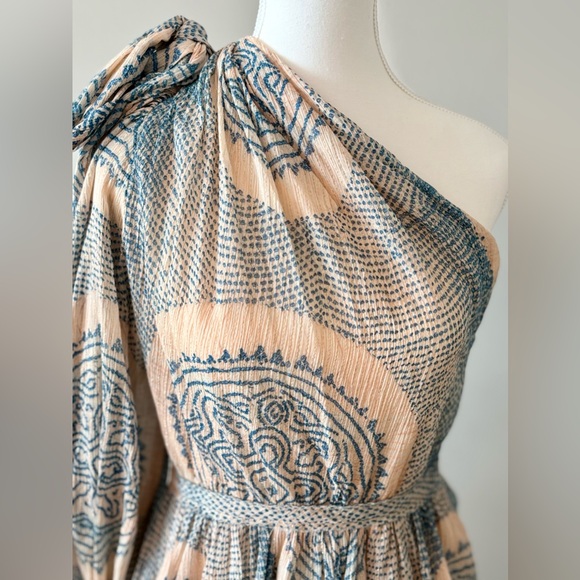 Ulla Johnson Leah Dress Moonstone One-Shoulder Ruffle Tiered Mini Size 4 - Picture 2 of 6